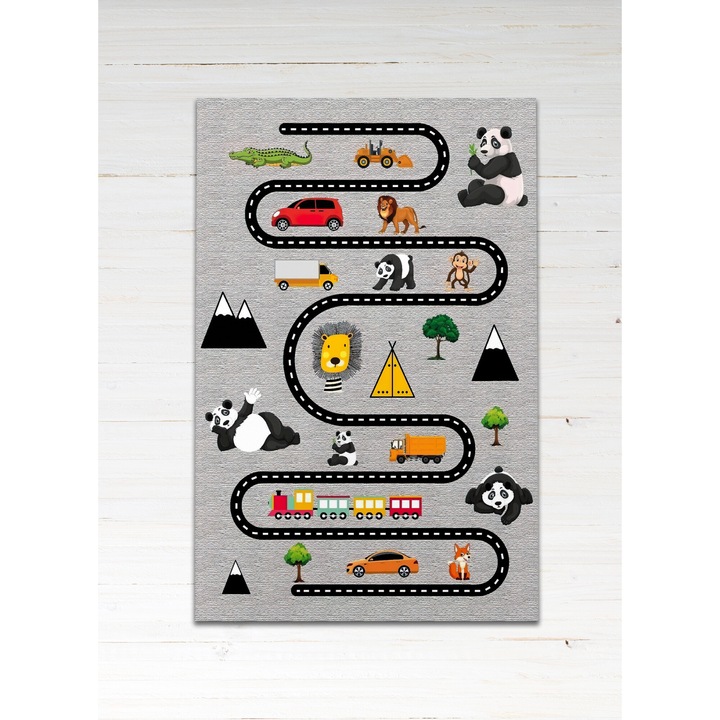 Килим за детска стая, детска постелка за игра с 3D дигитален принт, %100 полиестер, неплъзгащ се гръб, 160 х 230 см.