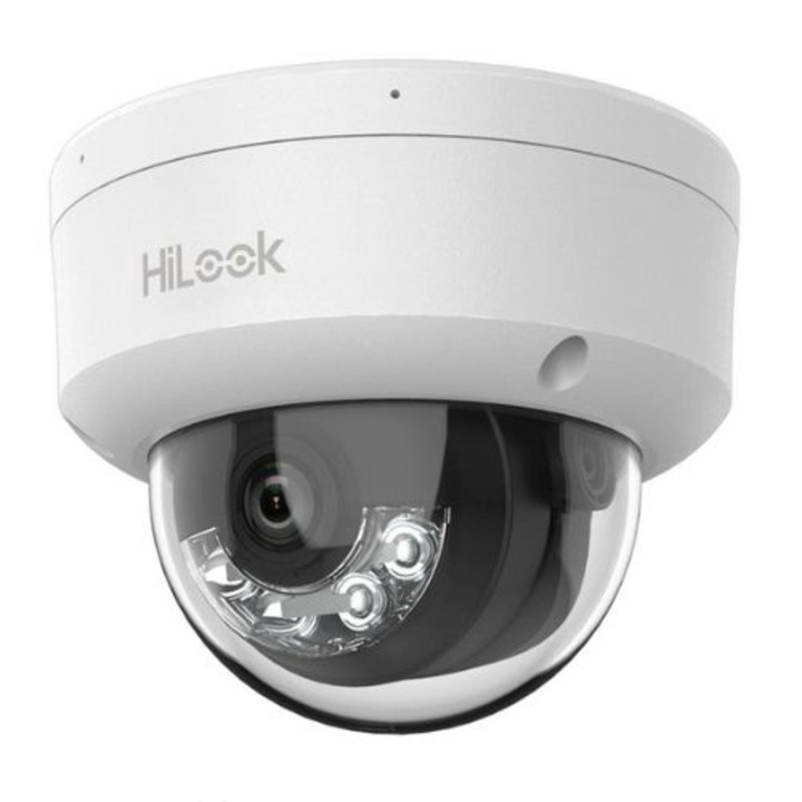 Camera IP Hikvision HiLook IPC-D140HA-LU, 4MP, 2.8mm, iluminare duala 30m, microfon, PoE, IP67
