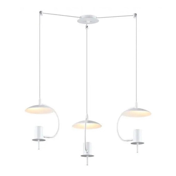 Lustra ACA Lighting, metalica, alba, dimensiuni 60x60cm