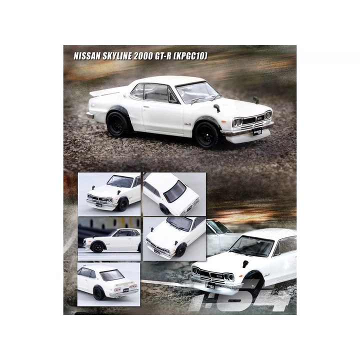Nissan skyline 2000 gt-r (kpgc10) fehér 1:64 Inno64 modellautó