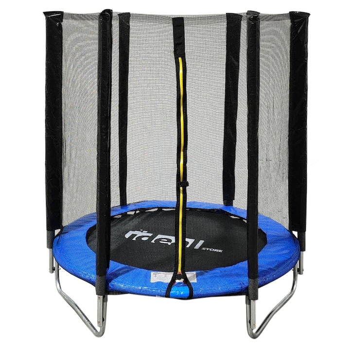 Детски батут с предпазна мрежа IDL, FREEDOM JUNIOR JUMP COLLECTION, диаметър 140 см, изработен от стомана, оборудван с 30 поцинковани опорни пружини, които издържат до 100 кг, устойчив на атмосферни влияния и UV лъчи, сертификат за