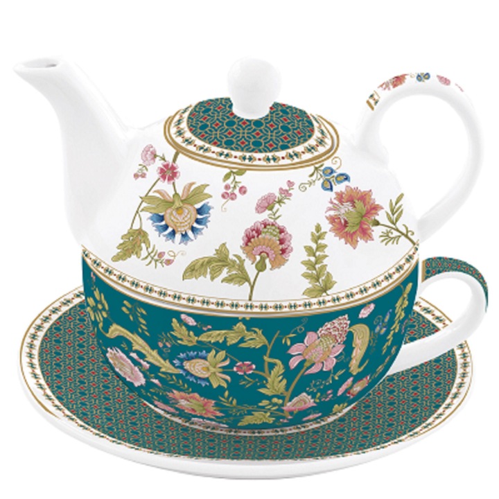 Set pentru ceai - Tea for One - Green, Verde, Portelan, 350 ml