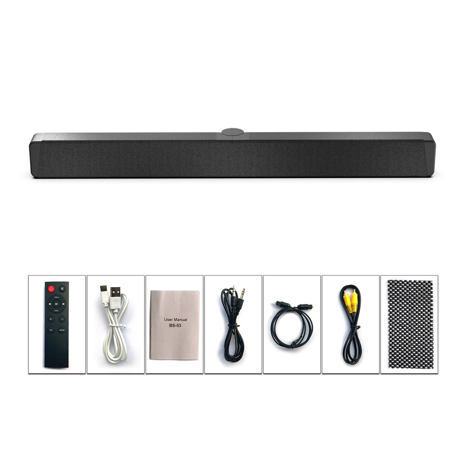 Difuzor de bar, conectivitate Bluetooth, FM, pliere la 180°, calitate a sunetului HIFI, interfata multifunctionala, negru