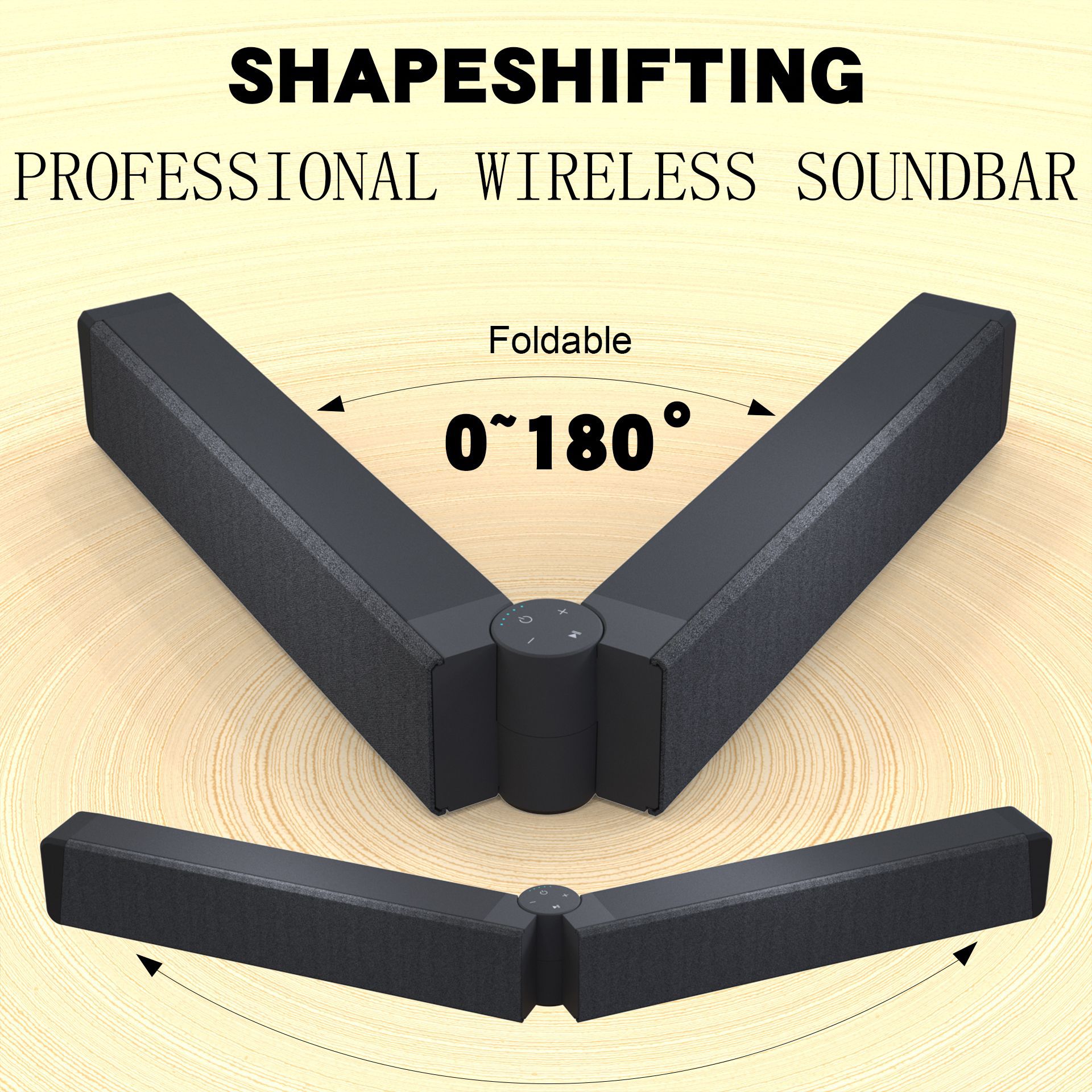 Difuzor de bar, conectivitate Bluetooth, FM, pliere la 180°, calitate a sunetului HIFI, interfata multifunctionala, negru