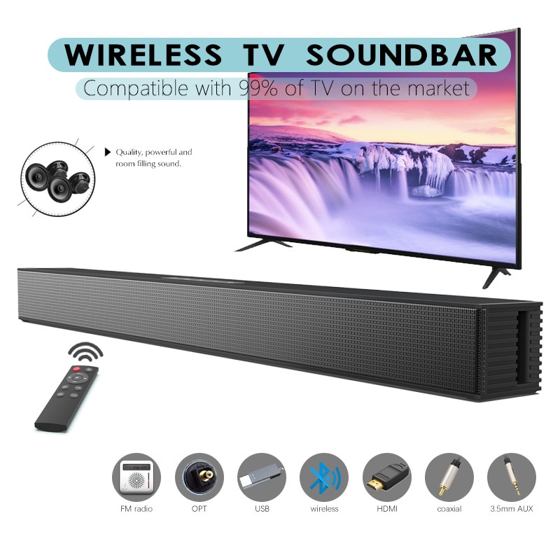 Difuzor de bar, conectivitate Bluetooth, anulare inteligenta a zgomotului, interfata multifunctionala, calitate a sunetului HIFI, 580x109x85 mm, negru