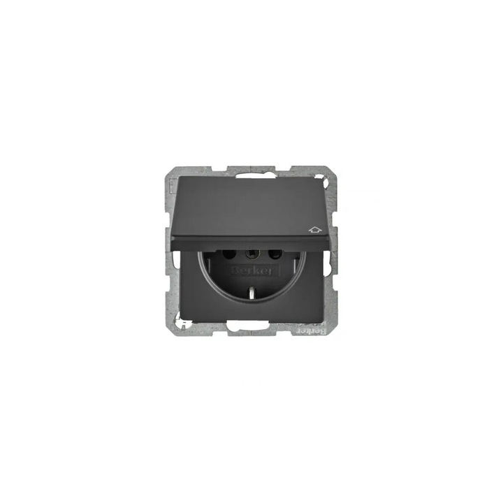 Priza Hager cu capac, negru