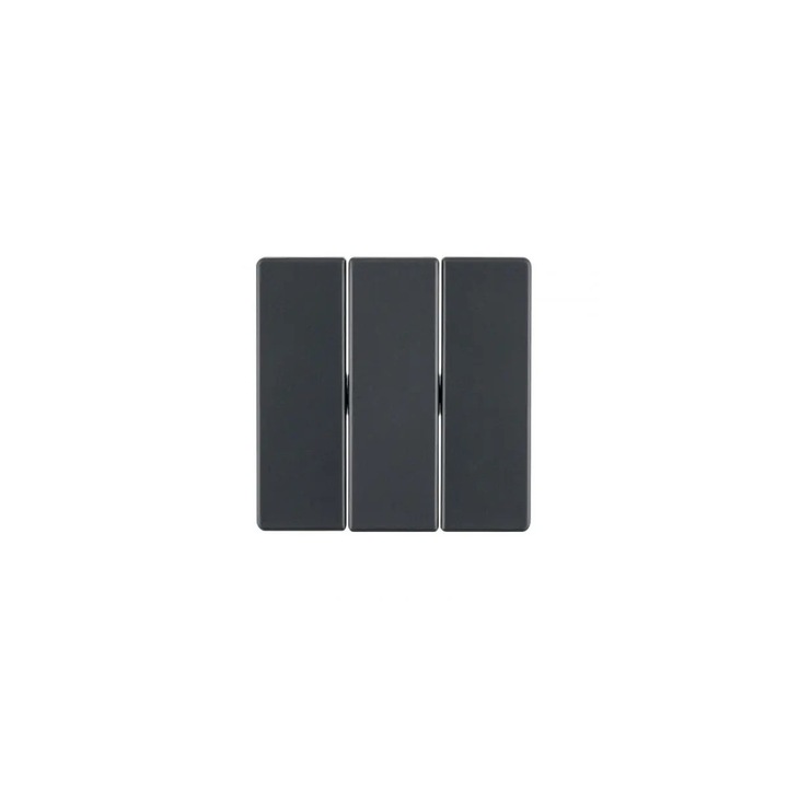 Buton triplu, Hager, plastic, antracit