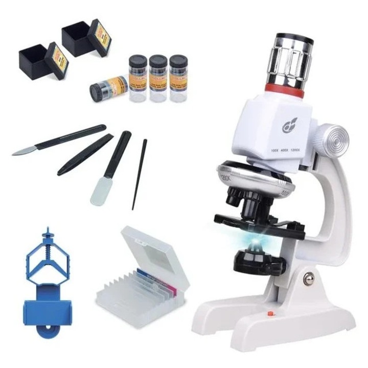 Valiza cu microscop, 3 nivele de marire (100x - 400x - 1200x)