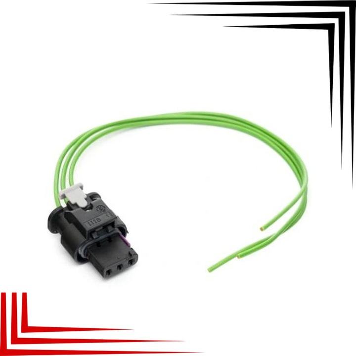 Конектор, AWPart, PDC щепселен кабел 4F0973703, VW, Audi, Skoda, Seat, Ford, Мъж, Черен/Зелен