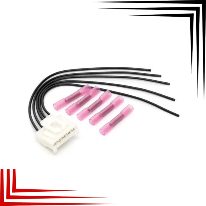Csatlakozó, AWParts, Javító csatlakozó, Hátsó lámpa csatlakozó kábelköteg, Fiat Panda Grande Punto Stilo, Fehér/Fekete