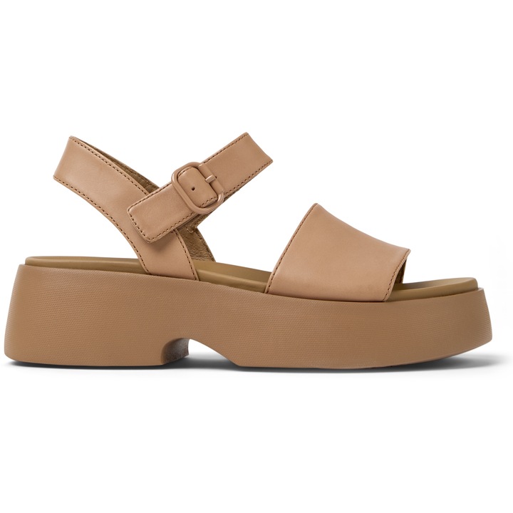 Camper, Sandale din piele cu talpa demi-wedge Tasha, Bej