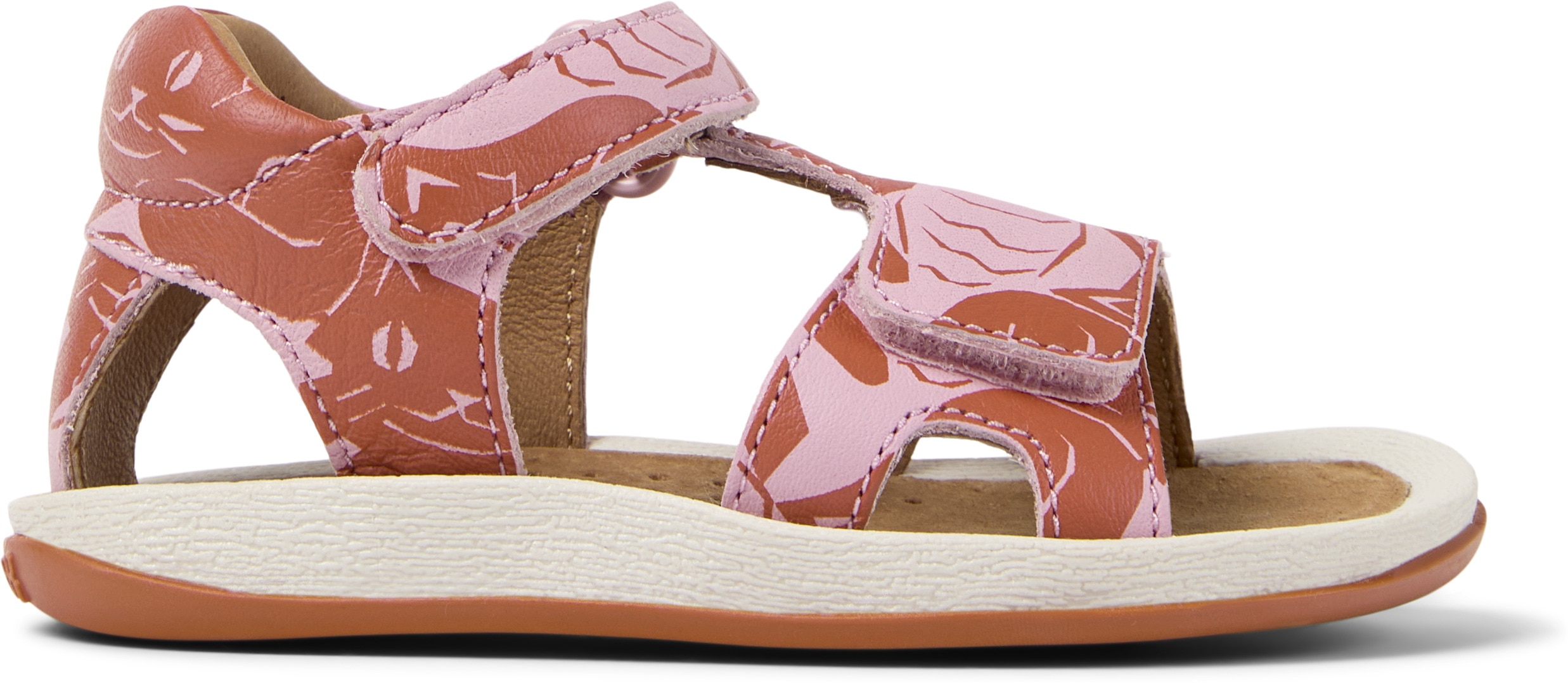 Camper, Sandale cu inchidere velcro Bicho 210433, Maro, Roz, 23 EU