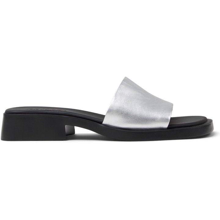 Camper, Papuci din piele cu toc masiv Dana, Gri