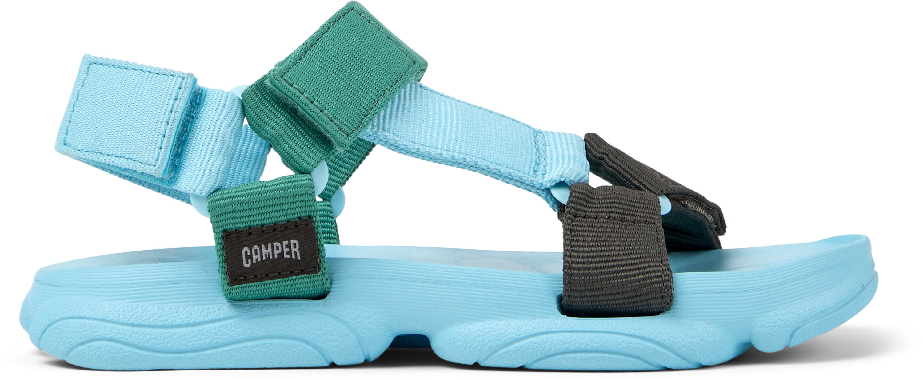 Camper, Sandale cu inchidere velcro Karst, Verde, Albastru, 36