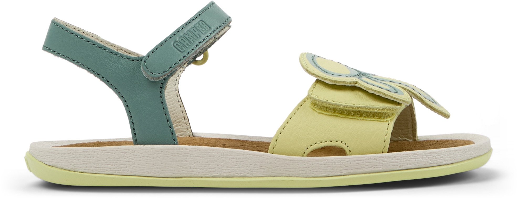 Camper, Sandale de piele Bicho Twins, Verde, 29 EU