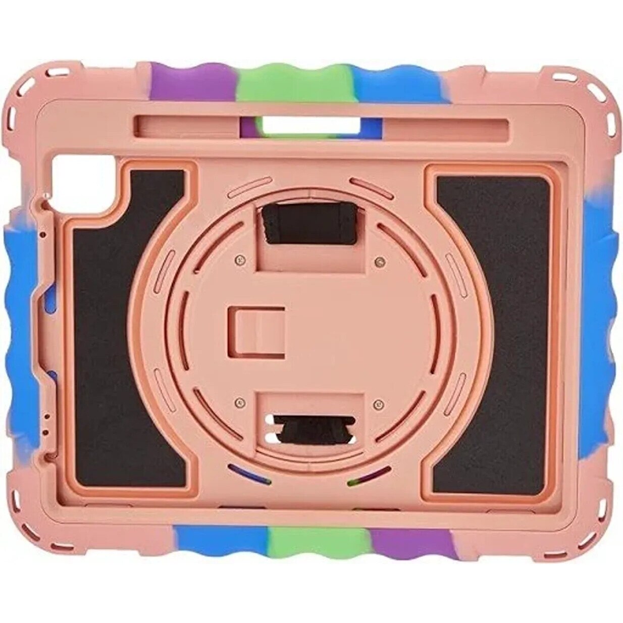 Husa pentru tableta iPad Air 4 10.9", roz, cu suport si curea reglabila, constructie tripla