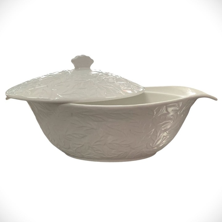 Bol din Portelan cu Manere si Capac, 28x16x9 cm