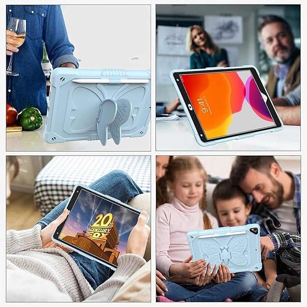 Husa tableta 10.2", albastra, cu suport si curea de umar, trei straturi de protectie