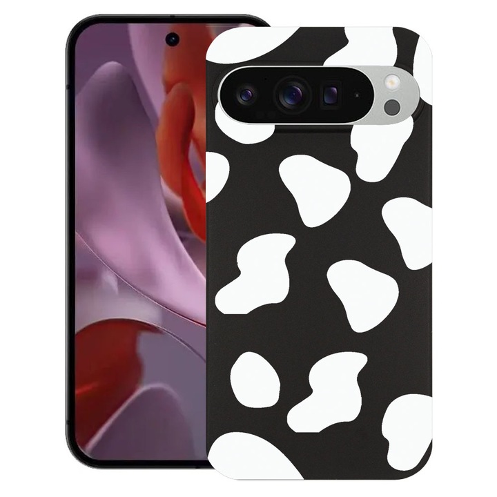 BestCase® Husa pentru Google Pixel 9 Pro XL, Black Cow, Slim Silicon 0.8MM, Antisoc, Protectie camera si ecran, 1926334 B 784