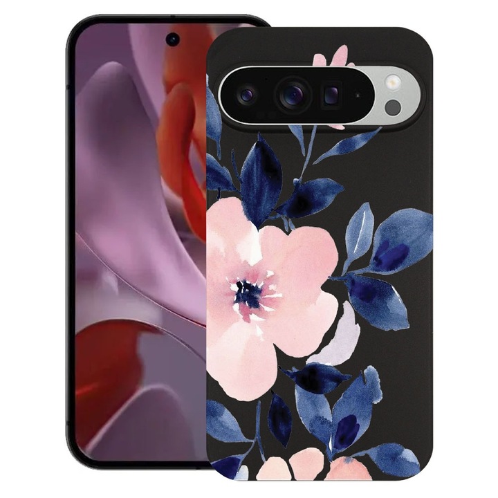 BestCase® Husa pentru Google Pixel 9 Pro XL, Pastel Colors Collection Flowers, Slim Silicon 0.8MM, Antisoc, Protectie camera si ecran, 1926334 B 506