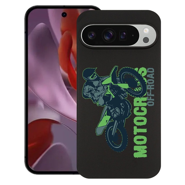 BestCase® Husa pentru Google Pixel 9 Pro XL, Motocross, Slim Silicon 0.8MM, Antisoc, Protectie camera si ecran, 1926334 B 819