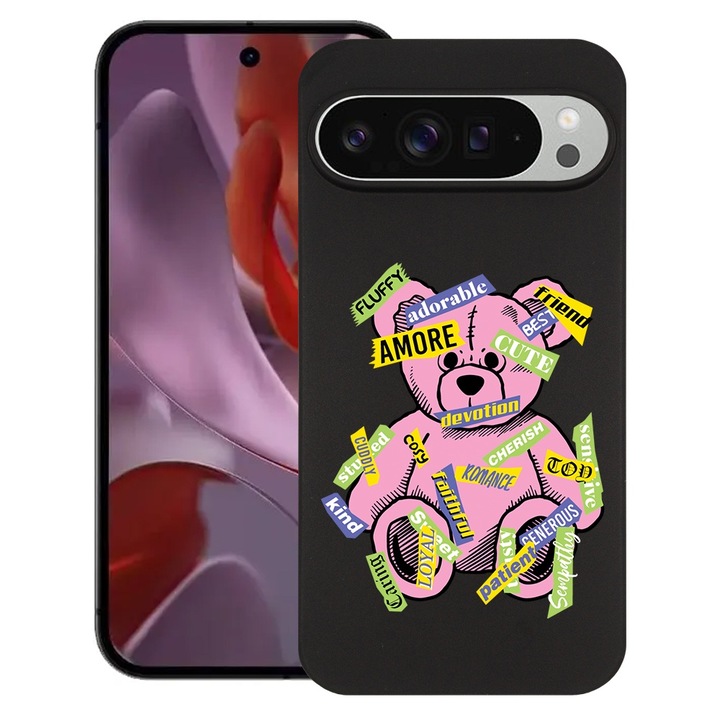 BestCase® Husa pentru Google Pixel 9 Pro XL, Teddy Bear Amour, Slim Silicon 0.8MM, Antisoc, Protectie camera si ecran, 1926334 B 1547