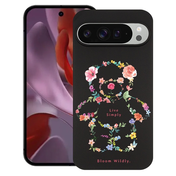 BestCase® Husa pentru Google Pixel 9 Pro XL, Teddy Bear Live Simply, Slim Silicon 0.8MM, Antisoc, Protectie camera si ecran, 1926334 B 1555