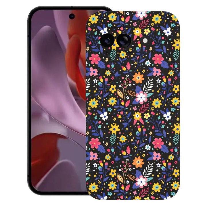 BestCase® Husa pentru Google Pixel 9a, Flower Pattern, Slim Silicon 0.8MM, Antisoc, Protectie camera si ecran, 1926335 B 955
