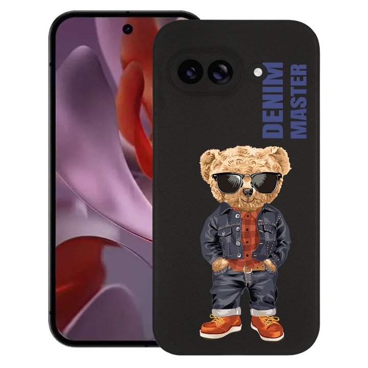 BestCase® Husa pentru Google Pixel 9a, Denim Master - Teddy Bear, Slim Silicon 0.8MM, Antisoc, Protectie camera si ecran, 1926335 B 927