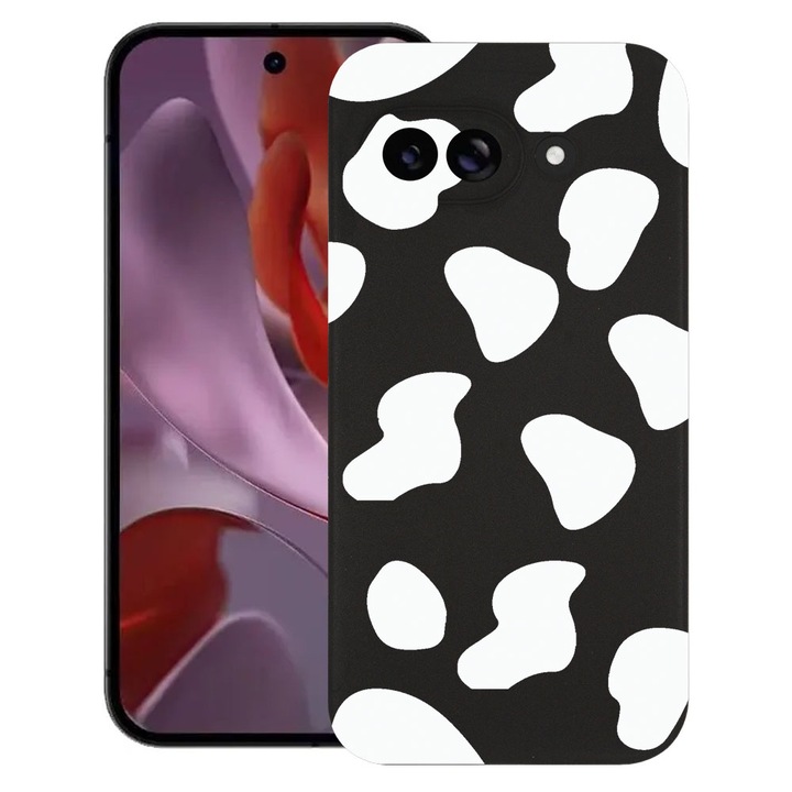 BestCase® Husa pentru Google Pixel 9a, Black Cow, Slim Silicon 0.8MM, Antisoc, Protectie camera si ecran, 1926335 B 784
