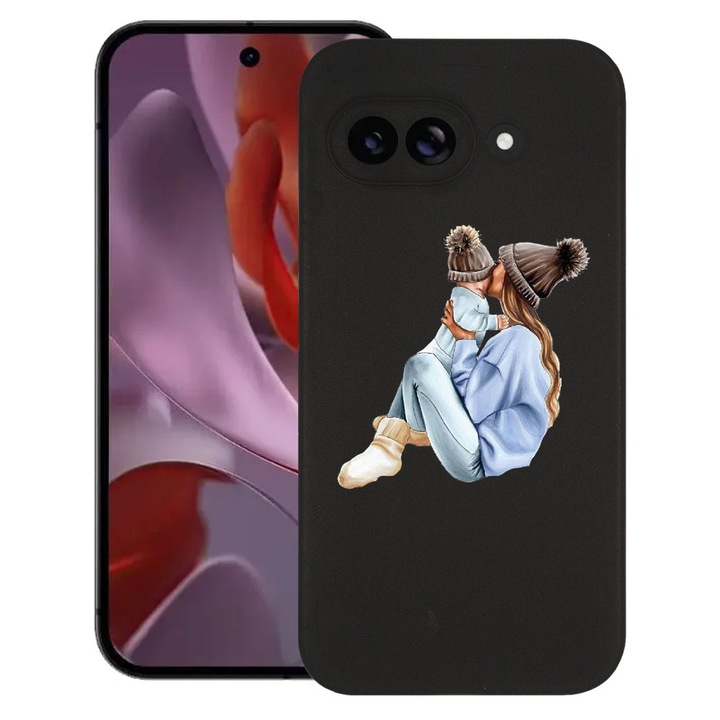 BestCase® Husa pentru Google Pixel 9a, Girl Mom With a Boy, Slim Silicon 0.8MM, Antisoc, Protectie camera si ecran, 1926335 B 562