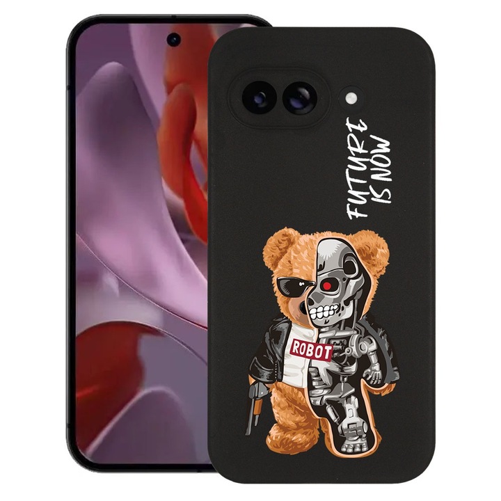 BestCase® Husa pentru Google Pixel 9a, Half Robot Half Teddy Bear, Slim Silicon 0.8MM, Antisoc, Protectie camera si ecran, 1926335 B 931