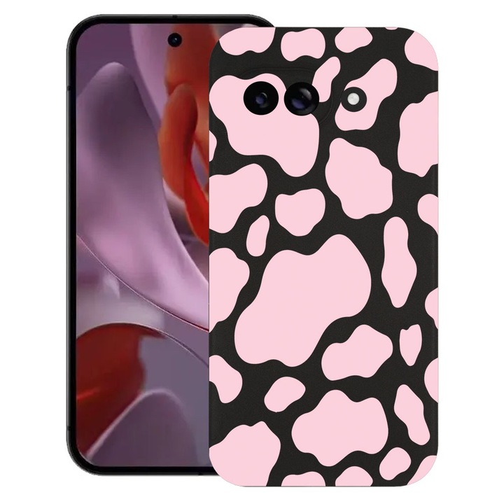 BestCase® Husa pentru Google Pixel 9a, Pink Cow, Slim Silicon 0.8MM, Antisoc, Protectie camera si ecran, 1926335 B 786