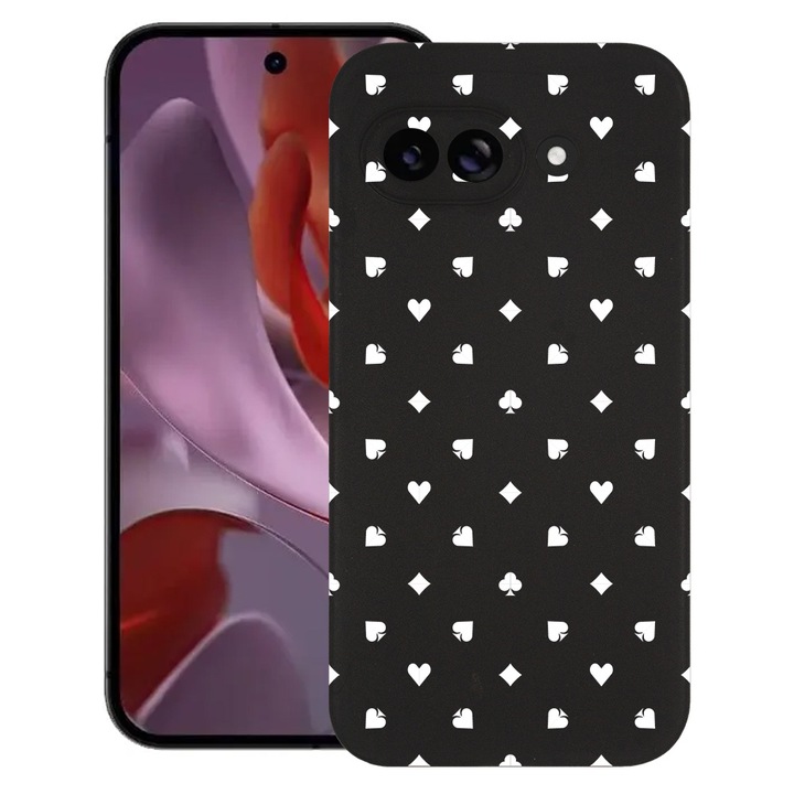 BestCase® Husa pentru Google Pixel 9a, Simple Poker Pattern, Slim Silicon 0.8MM, Antisoc, Protectie camera si ecran, 1926335 B 1449