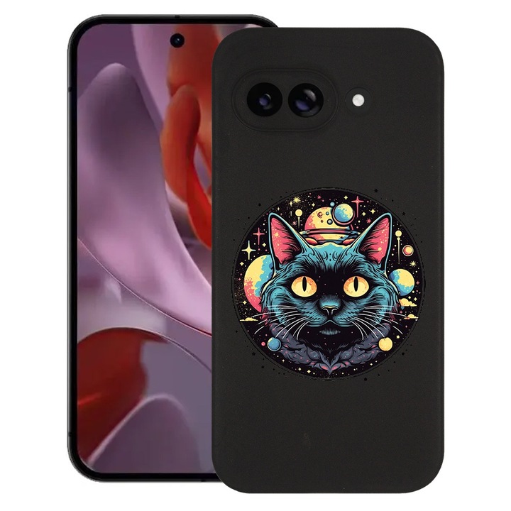 BestCase® Husa pentru Google Pixel 9a, Mystic Black Cat, Slim Silicon 0.8MM, Antisoc, Protectie camera si ecran, 1926335 B 1506