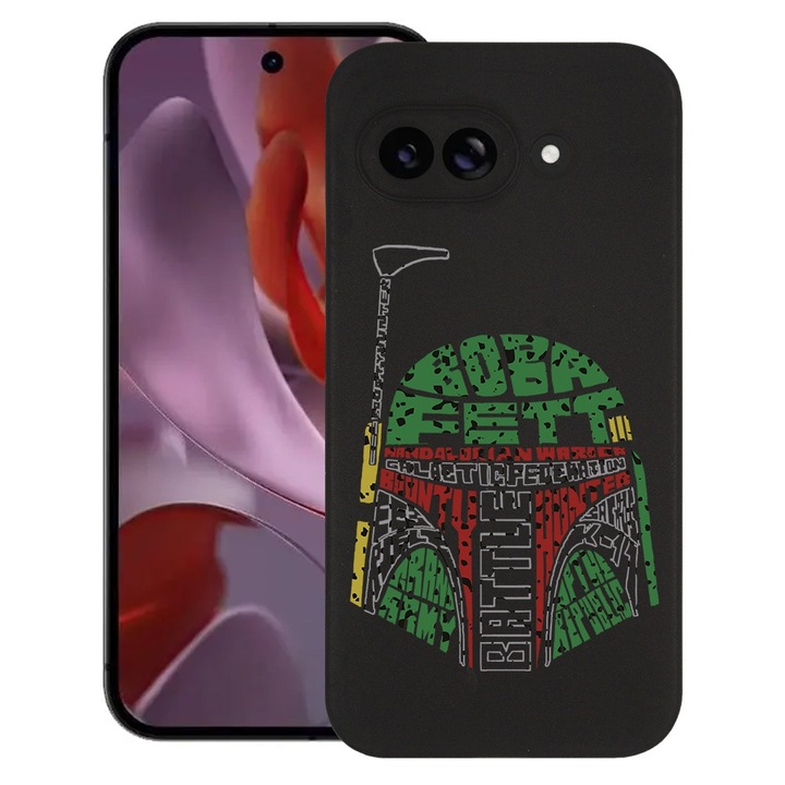 BestCase® Husa pentru Google Pixel 9a, Calligraphy Boba Fett, Slim Silicon 0.8MM, Antisoc, Protectie camera si ecran, 1926335 B 1515