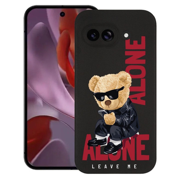 BestCase® Husa pentru Google Pixel 9a, Leave Me Alone Teddy Bear, Slim Silicon 0.8MM, Antisoc, Protectie camera si ecran, 1926335 B 922