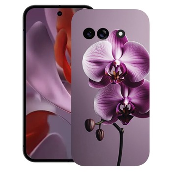 BestCase® Husa pentru Google Pixel 9a, Pink Orchid, Slim Silicon 0.8MM, Antisoc, Protectie camera si ecran, 1926335 B 1405