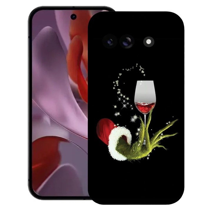 BestCase® Husa pentru Google Pixel 9a, Xmas Grinch, Slim Silicon 0.8MM, Antisoc, Protectie camera si ecran, 1926335 B 1355