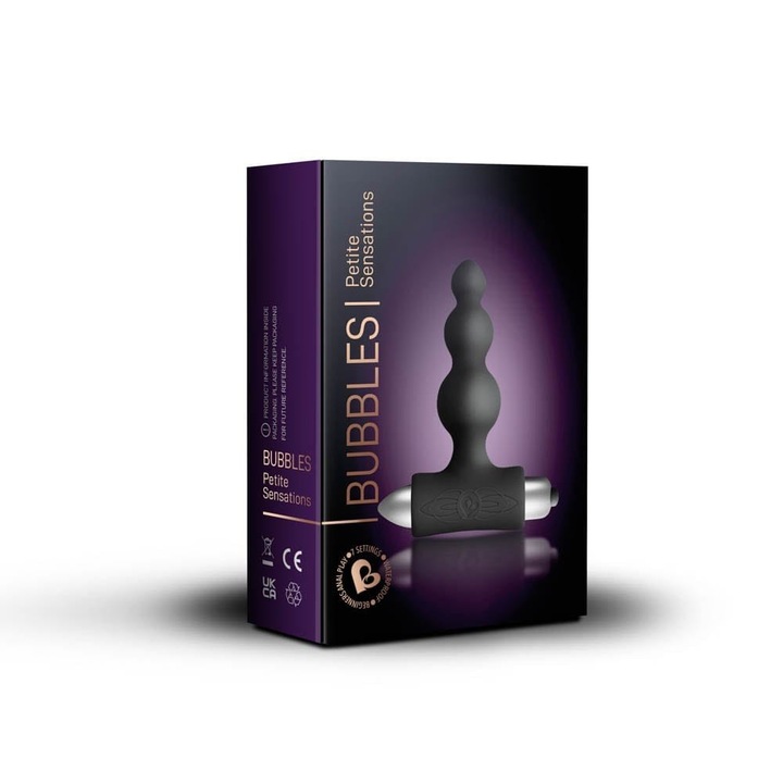 Анална тапа, Rocks-Off Bubbles, Вибрации, 6-10см