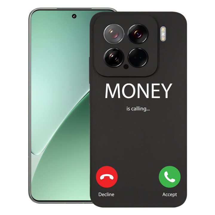 BestCase® Husa pentru Xiaomi 15, Money Is Calling, Slim Silicon 0.8MM, Antisoc, Protectie camera si ecran, 1926341 B 986