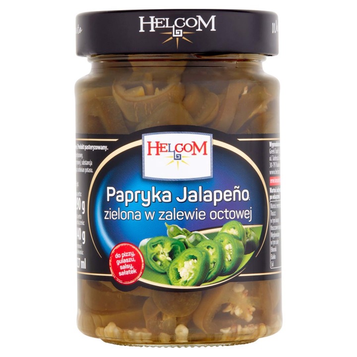 Ardei jalapeno verzi in marinada cu otet Helcom 290g