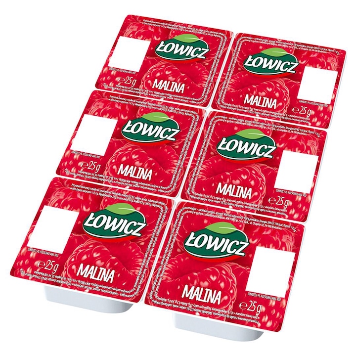 Gem de zmeura Maspex, 6 x 25 g, 35% zmeura, fara conservanti artificiale