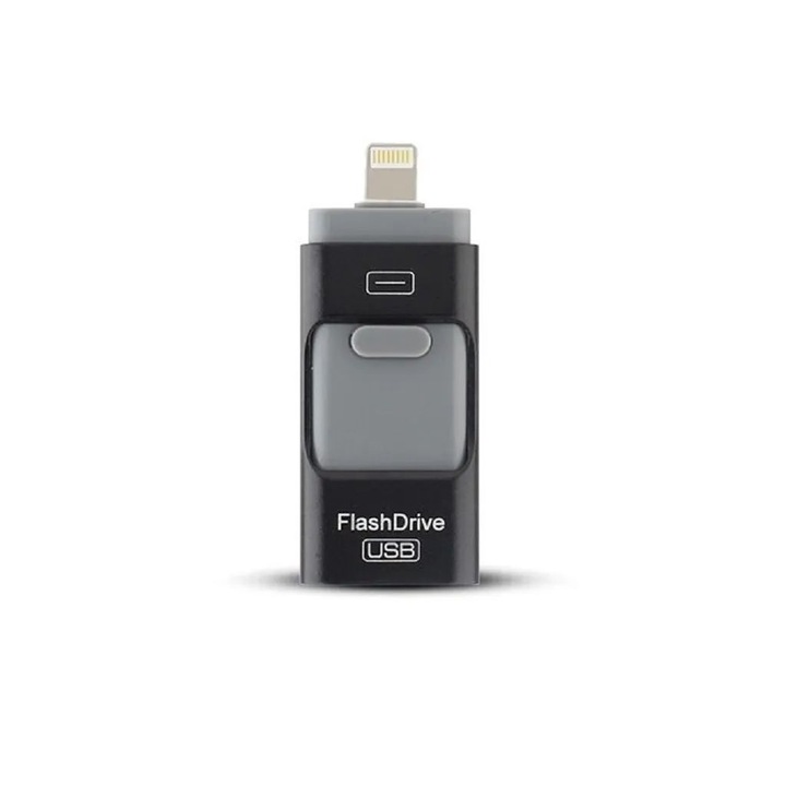 Памет 128GB USB, флаш устройство за iPhone и iPad, USB 3.0 + Apple Lightning, USB и Micro USB