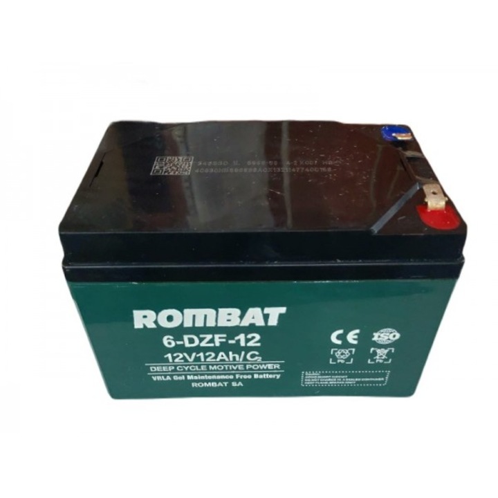 Acumulator Rombat 6-DZF-12, 12V-12Ah, borne F2, 151x99x103mm