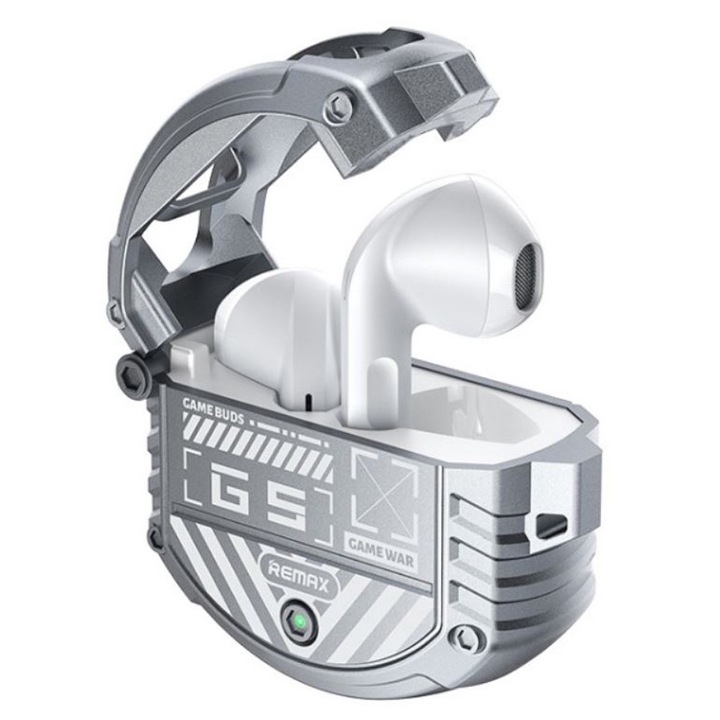 REMAX G5 Thunder Bluetooth fejhallgató, 20 órás akkumulátor-élettartam, Zajcsökkentés, Ezüst
