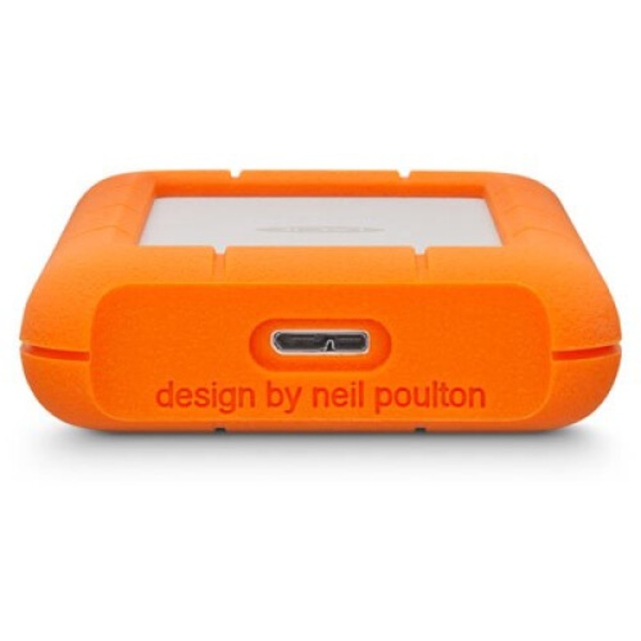 Външен твърд диск LaCie Rugged Mini 1 TB, 5400 RPM, Micro-USB B, преносим, водоустойчив, оранжев, 2,5 инча