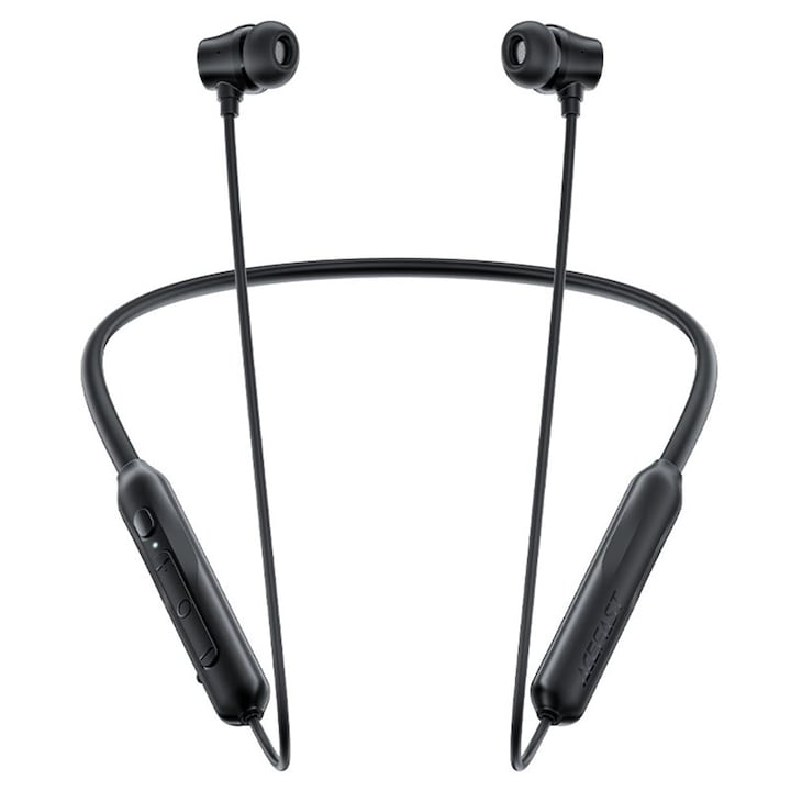 Bluetooth слушалки, зад главата, лента за врата, IPX4, 300mAh черни