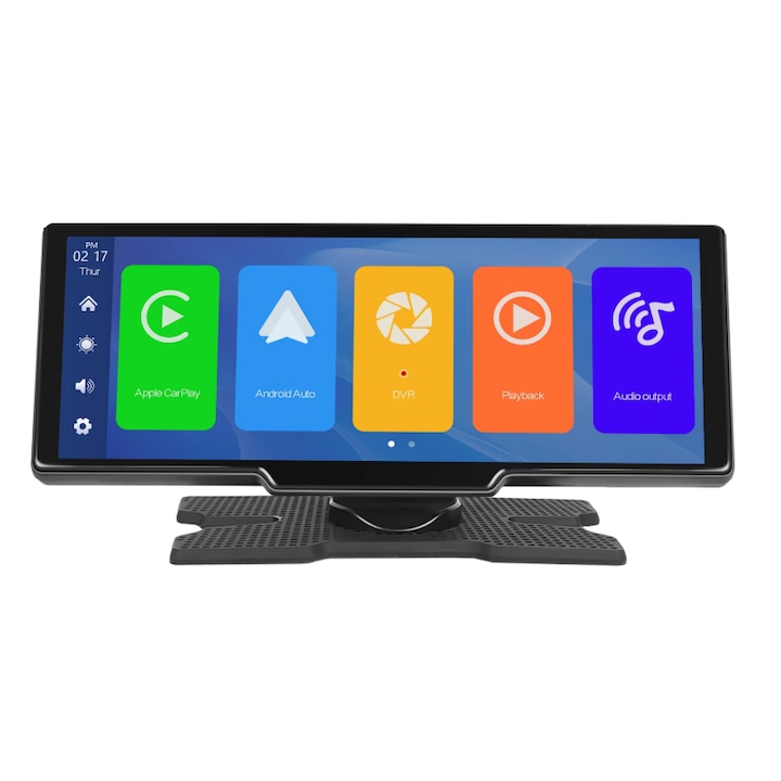 Navigatie Auto Multimedia Universarala, Display 10.26 inch, Camera inregistrare fata + spate inclusa, Ecran IPS HD full-touch, CarPlay/Android Auto, Wireless, BT, FM, Split-screen, Card Micro-SD 64 GB Inclus, Negru
