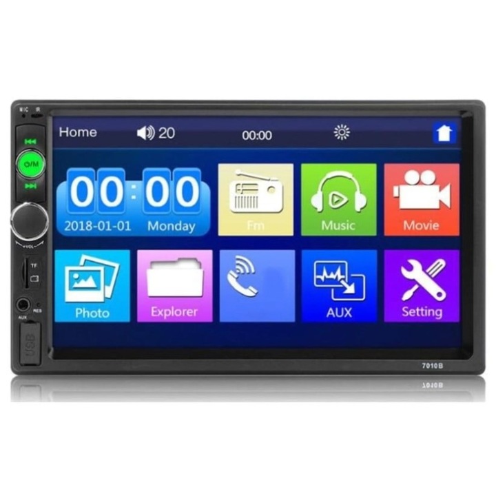 Navigatie mirrorlink, mp5 player auto, 7010b, cu rama, bluetooth, 7 inch, android, IOS, BUZ